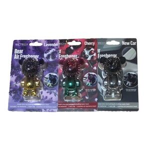 Bytech Bear Air Fresheners Lavender, Cherry & New Car Scents (Set of 3)